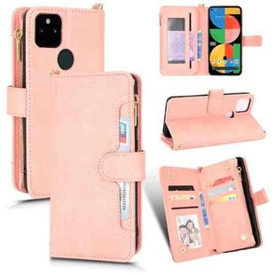 For Google Pixel 5a 5G Litchi Texture Zipper Leather Phone Case(Pink)