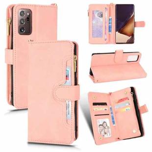 For Samsung Galaxy Note20 Litchi Texture Zipper Leather Phone Case(Pink)