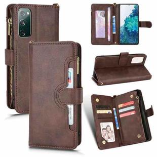 For Samsung Galaxy S20 FE 5G / 4G Litchi Texture Zipper Leather Phone Case(Brown)