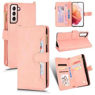 For Samsung Galaxy S21+ 5G Litchi Texture Zipper Leather Phone Case(Pink)