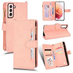 For Samsung Galaxy S21 5G Litchi Texture Zipper Leather Phone Case(Pink)