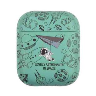 Wireless Earphone TPU Protective Case For AirPods 1 / 2(Green Paper Airplane Astronaut)