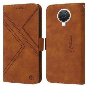 For Nokia G20 / G10 / 6.3 RFID Geometric Line Flip Leather Phone Case(Brown)