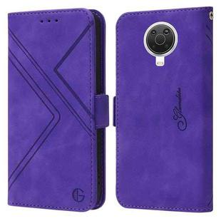 For Nokia G20 / G10 / 6.3 RFID Geometric Line Flip Leather Phone Case(Purple)