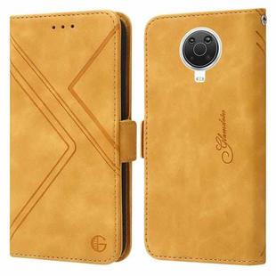 For Nokia G20 / G10 / 6.3 RFID Geometric Line Flip Leather Phone Case(Yellow)