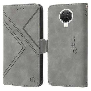 For Nokia G20 / G10 / 6.3 RFID Geometric Line Flip Leather Phone Case(Grey)