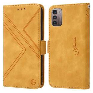 For Nokia G11 / G21 RFID Geometric Line Flip Leather Phone Case(Yellow)