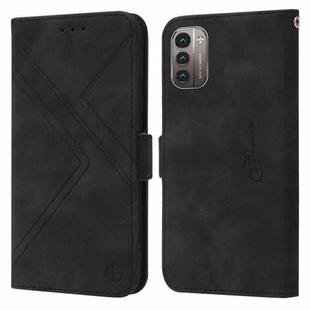 For Nokia G11 / G21 RFID Geometric Line Flip Leather Phone Case(Black)