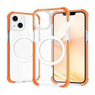 For iPhone 14 Plus Magsafe Magnetic Acrylic Shockproof Phone Case (Orange)