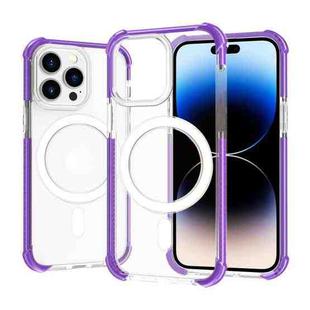 For iPhone 14 Pro Magsafe Magnetic Acrylic Shockproof Phone Case(Purple)