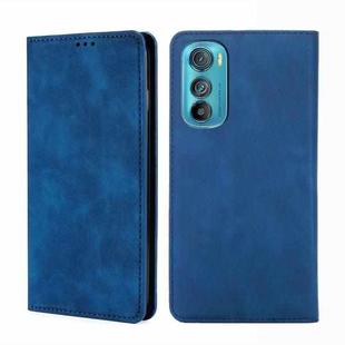 For Motorola Edge 30 Skin Feel Magnetic Horizontal Flip Leather Phone Case(Blue)