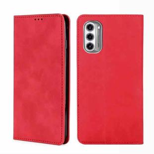 For Motorola MOTO G52j 5G Skin Feel Magnetic Horizontal Flip Leather Phone Case(Red)