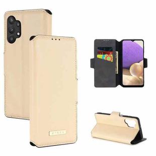 For Samsung Galaxy A32 5G MUXMA MX115 Cross Texture Oil Edge Flip Leather Phone Case(Gold)