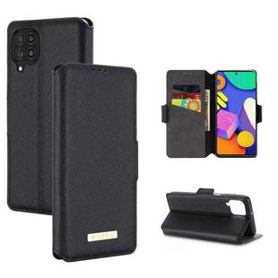 For Samsung Galaxy F62 / M62 MUXMA MX115 Cross Texture Oil Edge Flip Leather Phone Case(Black)