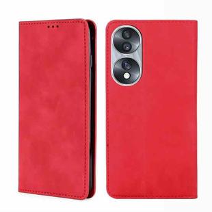 For Honor 70 Skin Feel Magnetic Horizontal Flip Leather Phone Case(Red)