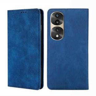 For Honor 70 Pro/70 Pro+ Skin Feel Magnetic Horizontal Flip Leather Phone Case(Blue)