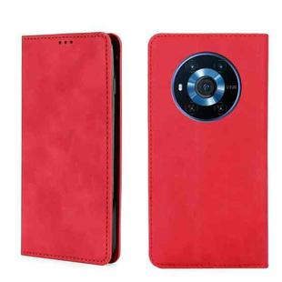 For Honor Magic3 Skin Feel Magnetic Horizontal Flip Leather Phone Case(Red)