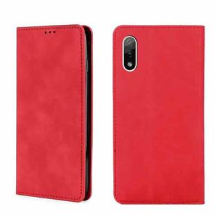 For Sony Xperia ACE II Skin Feel Magnetic Horizontal Flip Leather Phone Case(Red)