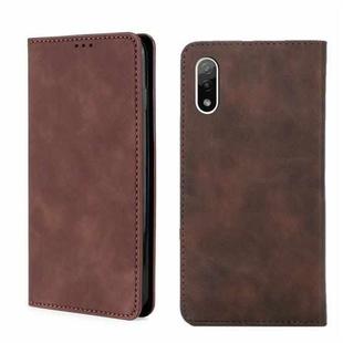 For Sony Xperia ACE II Skin Feel Magnetic Horizontal Flip Leather Phone Case(Dark Brown)