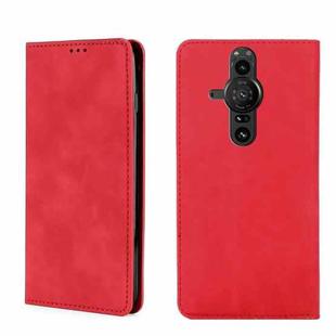 For Sony Xperia Pro-I Skin Feel Magnetic Horizontal Flip Leather Phone Case(Red)