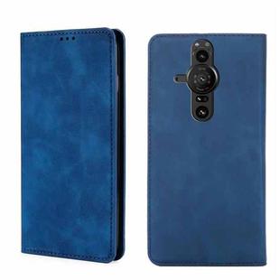 For Sony Xperia Pro-I Skin Feel Magnetic Horizontal Flip Leather Phone Case(Blue)