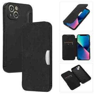 For iPhone 13 Shrimp Skin Texture Flip Leather Phone Case(Black)