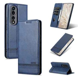 For Honor 70 AZNS Magnetic Calf Texture Flip Leather Phone Case(Dark Blue)