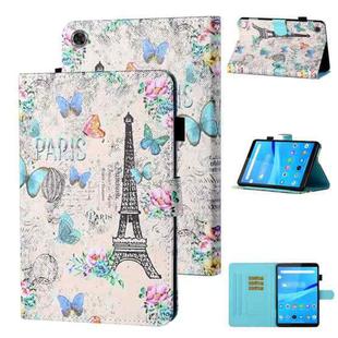 For Lenovo Tab M10 Plus 10.6 3rd Gen 2022 Coloured Drawing Stitching Smart Leather Tablet Case(Tower and Butterflies)