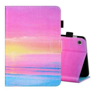 For Lenovo Tab M10 3rd Gen Coloured Drawing Stitching Smart Leather Tablet Case(Sunset)