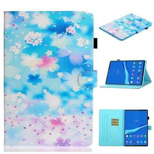 For Lenovo Tab M10 Plus 10.6 3rd Gen 2022 Coloured Drawing Smart Leather Tablet Case(Petal Rain)