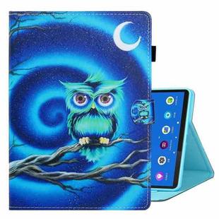 For Lenovo Tab M10 Plus 10.6 3rd Gen 2022 Coloured Drawing Smart Leather Tablet Case(Moon Owl)