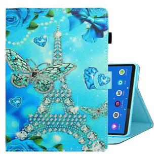 For Lenovo Tab M10 3rd Gen Coloured Drawing Smart Leather Tablet Case(Butterfly Tower)