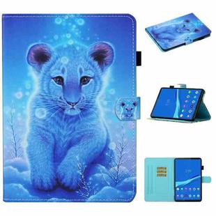 For Lenovo Tab M10 3rd Gen Coloured Drawing Stitching Smart Leather Tablet Case(Little Tiger)