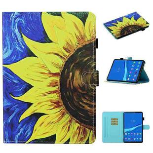 For Lenovo Tab M10 3rd Gen Coloured Drawing Stitching Smart Leather Tablet Case(Sunflower)