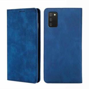 For Samsung Galaxy A03s US Version 165.85mm Skin Feel Magnetic Horizontal Flip Leather Phone Case(Blue)