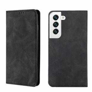 For Samsung Galaxy S22 5G Skin Feel Magnetic Horizontal Flip Leather Phone Case(Black)