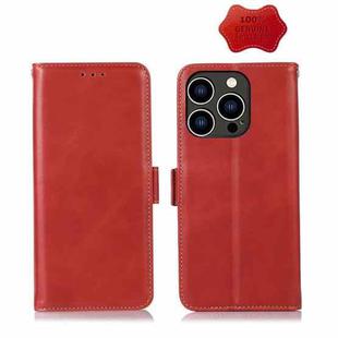 For iPhone 14 Pro Crazy Horse Top Layer Cowhide Leather Phone Case(Red)