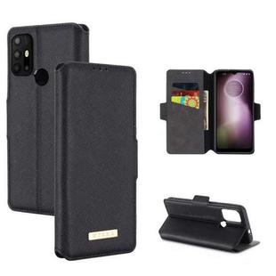 For Motorola Moto G30 / G10 MUXMA MX115 Cross Texture Oil Edge Flip Leather Phone Case(Black)