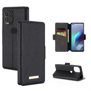 For Motorola Moto G100 MUXMA MX115 Cross Texture Oil Edge Flip Leather Phone Case(Black)