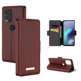For Motorola Moto G100 MUXMA MX115 Cross Texture Oil Edge Flip Leather Phone Case(Red)