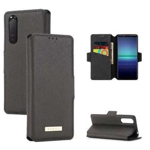 For Sony Xperia 5 II MUXMA MX115 Cross Texture Oil Edge Flip Leather Phone Case(Grey)
