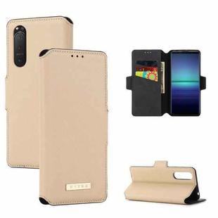 For Sony Xperia 5 II MUXMA MX115 Cross Texture Oil Edge Flip Leather Phone Case(Gold)