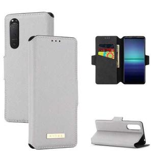 For Sony Xperia 5 II MUXMA MX115 Cross Texture Oil Edge Flip Leather Phone Case(White)