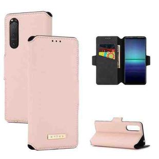 For Sony Xperia 5 II MUXMA MX115 Cross Texture Oil Edge Flip Leather Phone Case(Pink)