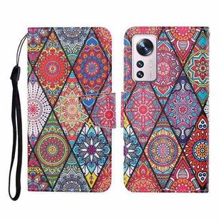 For Xiaomi 12 Lite Colored Drawing Pattern Flip Leather Phone Case(Diamond Totem)