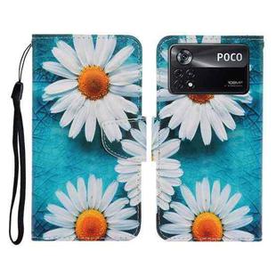 For Xiaomi Poco X4 Pro 5G Colored Drawing Pattern Flip Leather Phone Case(Daisy)