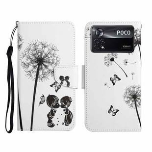 For Xiaomi Poco X4 Pro 5G Colored Drawing Pattern Flip Leather Phone Case(Dandelion)