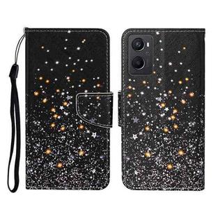 For OPPO A96 4G / Realme 9i Colored Drawing Pattern Flip Leather Phone Case(Black Pentagram)