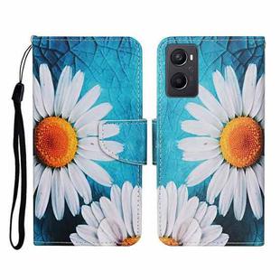 For OPPO A96 4G / Realme 9i Colored Drawing Pattern Flip Leather Phone Case(Chrysanthemum)
