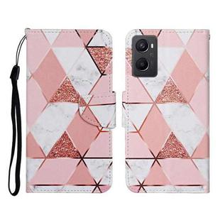 For OPPO A96 4G / Realme 9i Colored Drawing Pattern Flip Leather Phone Case(Marble)